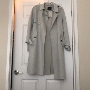 Faux Suede Jacket Light Grey NWT